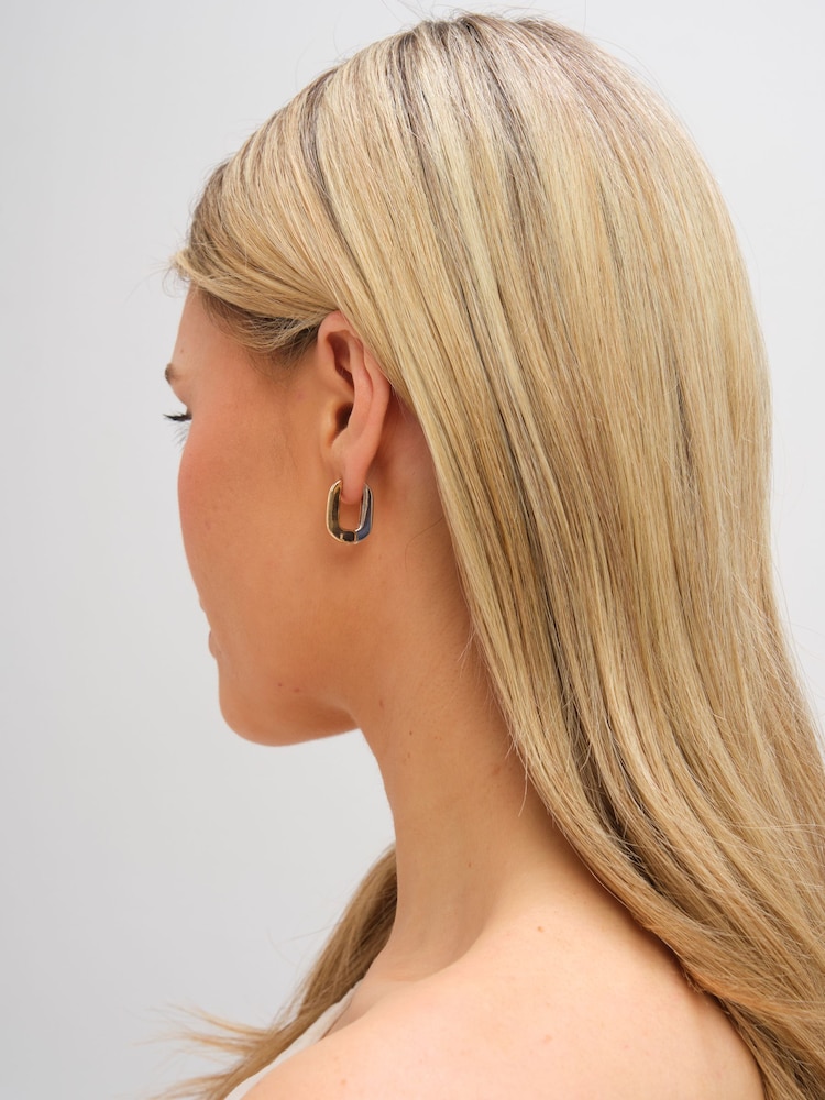 Inicio Metallic Rectangular Hoop Earrings - Image 2 of 2