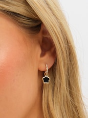 Inicio Jet Flower Earrings - Imaginea 3 din 3