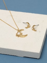 Inicio Gold Tone Opal Moon Set - Image 4 of 5