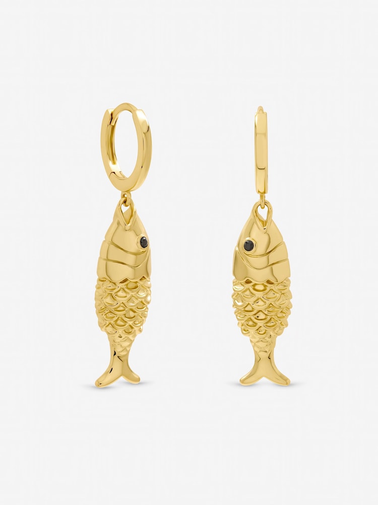 Inicio Gold Tone Fish Drop Earrings - Image 1 of 2