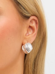 Inicio Metallic Large Shell Hoop Earrings Gift Pouch - Image 2 of 3