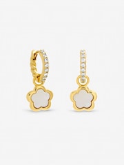Inicio Gold Tone Mother of Pearl Flower Earrings - Image 1 of 1
