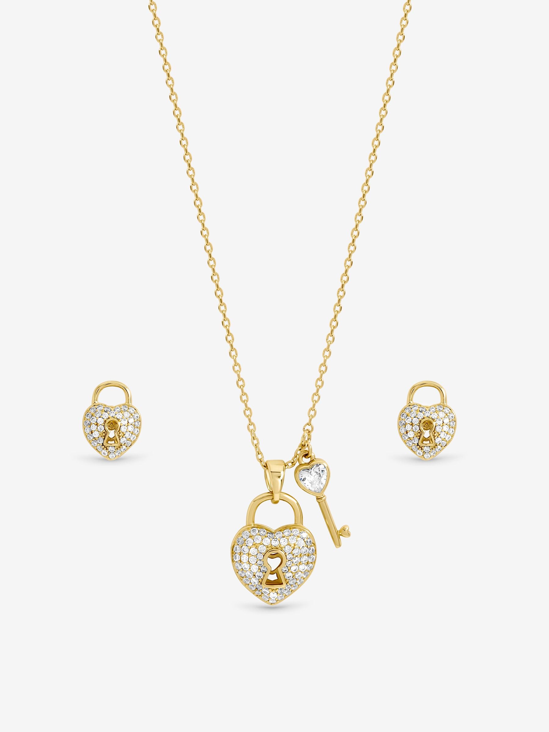 Buy Inicio Gold Tone Padlock Heart Set from Next USA