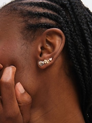 Inicio Gold Tone Heart and Bow Earrings Pack of 3 - Image 3 of 3