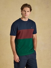 Verde y azul marino - Camiseta de algodón con cuello redondo Rugby Club de Joules - Imagen 1 de 6