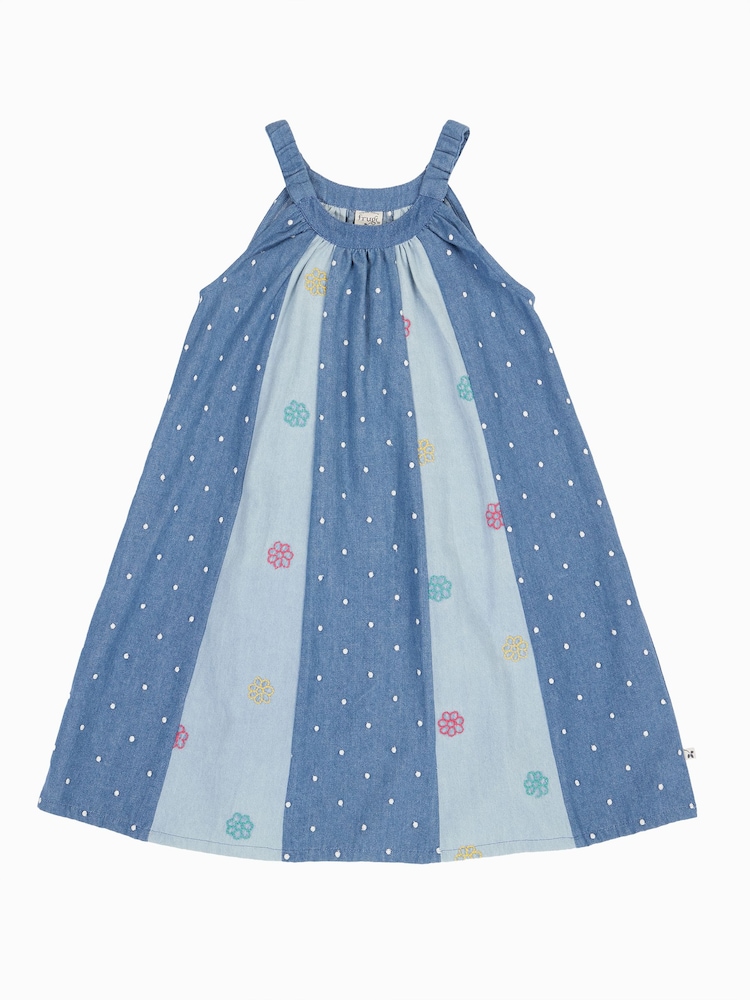 denim trapeze dress Trapeze Light Denim Dress - WASHED MEDIUM BLUE