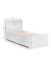 Julian Bowen White High Gloss Manhattan Bookcase Bed & Underbed Drawers Set - Image 2 of 5