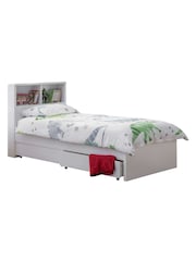 Julian Bowen White High Gloss Manhattan Bookcase Bed & Underbed Drawers Set - Image 5 of 5