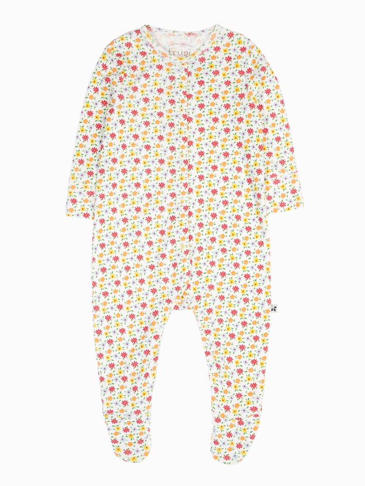 Frugi Lovely Pointelle Babygrow White Sleepsuit - Image 1 of 3