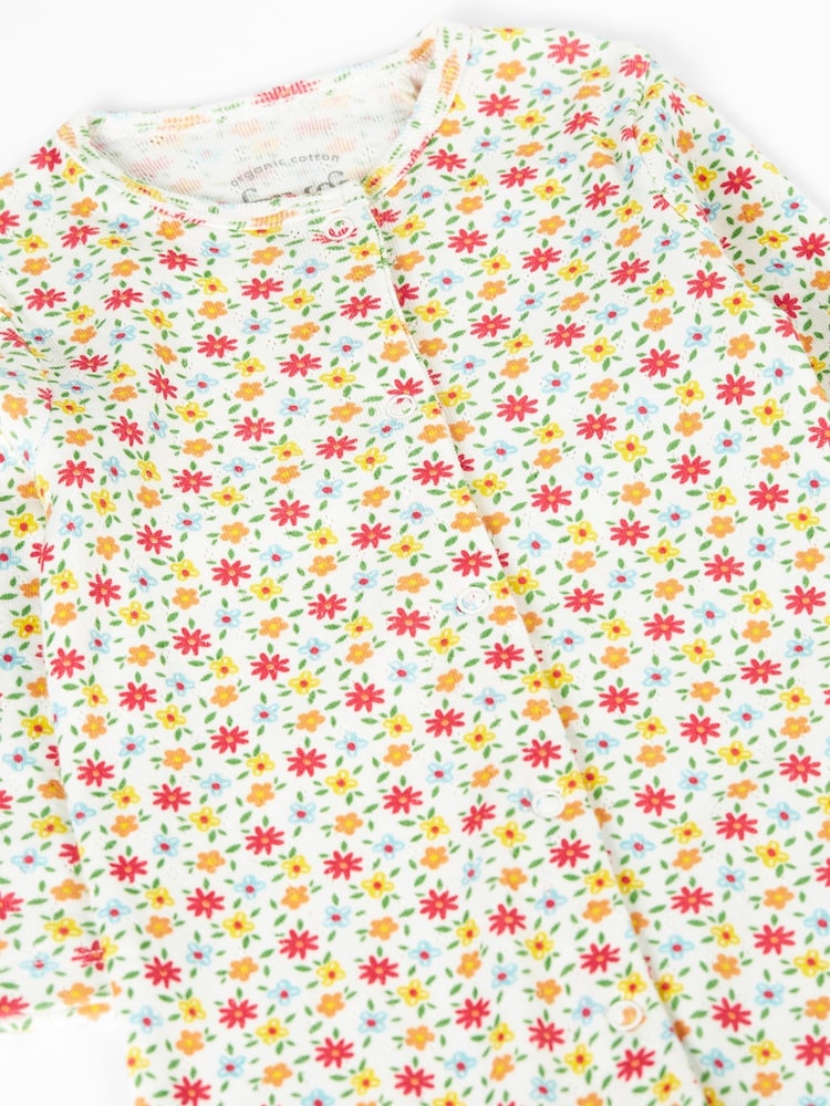 Frugi Lovely Pointelle Babygrow White Sleepsuit - Image 2 of 3