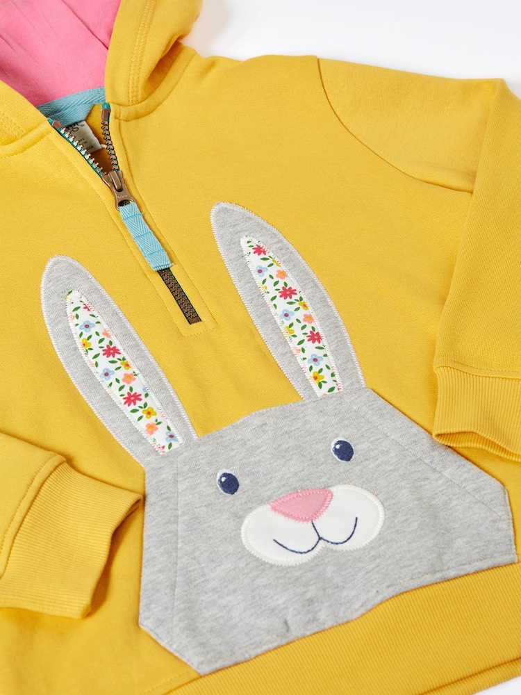 Frugi Yellow Hadley Half Zip Hoodie - Image 2 of 3
