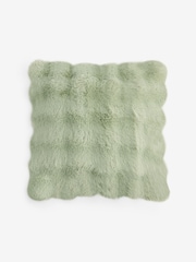 Sage Green 50 x 50cm Aspen Faux Fur Cushion - Image 1 of 2