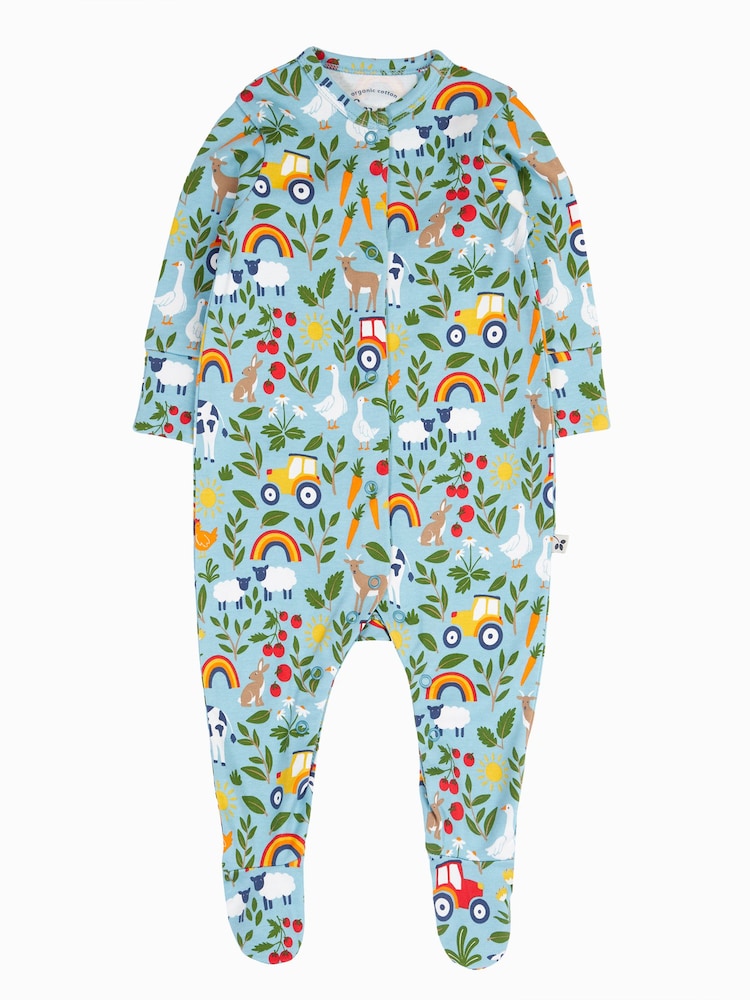 Frugi Lovely Babygrow Blue Sleepsuit - Image 2 of 4