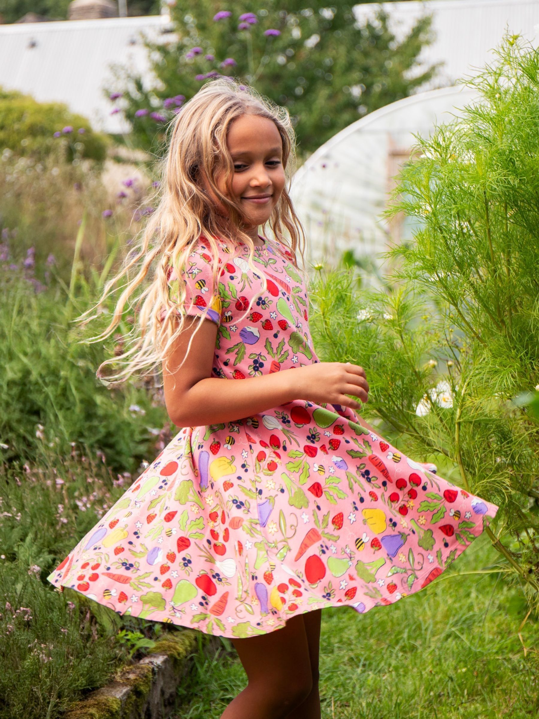 frugi spring skater dress Frugi Organic Girls' Sunshine Skater Dress- Vegetable Garden 2-3Y