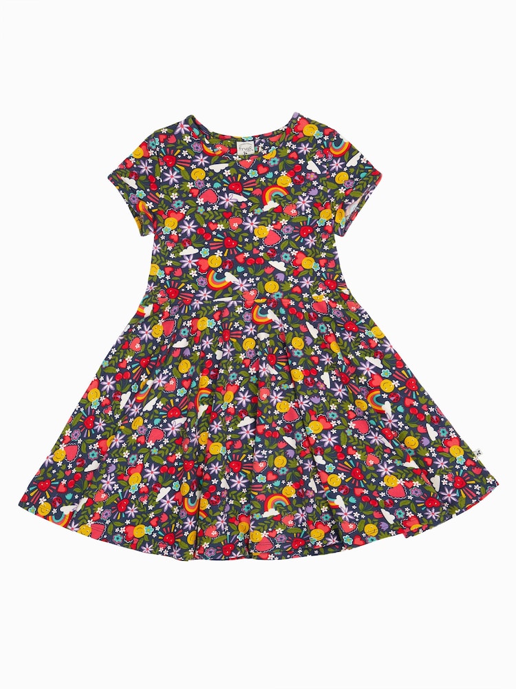 Childrens Frugi Blue Spring Skater Dress 10 - 11 Years