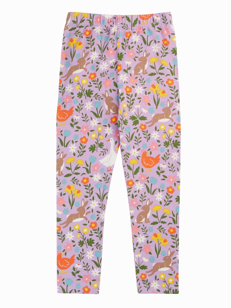 Frugi Purple Libby Printed Leggings - Image 1 of 5