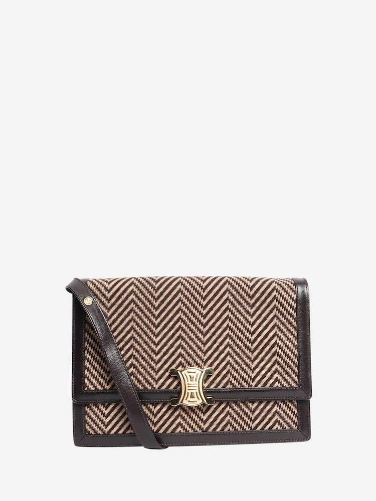 Sign of the Times Brown Celine Vintage Herringbone Shoulder Bag - Image 1 of 8
