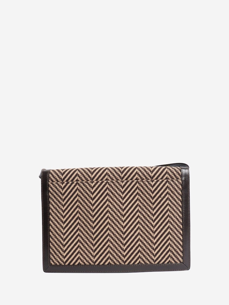 Sign of the Times Brown Celine Vintage Herringbone Shoulder Bag - Image 2 of 8