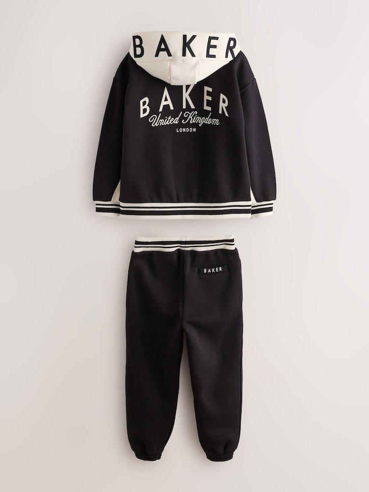 Schwarz - Baker by Ted Baker 3 Piece Varsity Hoodie T-Shirt and Joggers Set - Bild 2 von 12