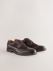 Brown Leather Brogue Shoes - Image 1 of 6