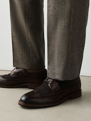 Brown Leather Brogue Shoes - Image 2 of 6