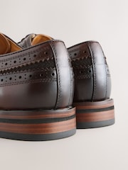 Brown Leather Brogue Shoes - Image 3 of 6