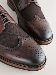 Brown Leather Brogue Shoes - Image 5 of 6