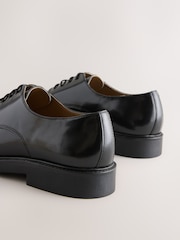 Negro - Leather Shiny Derby Shoes - Imagen 4 de 5