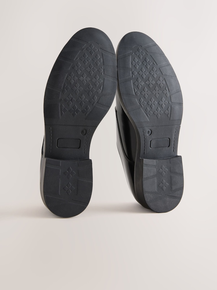 Negro - Leather Shiny Derby Shoes - Imagen 5 de 5