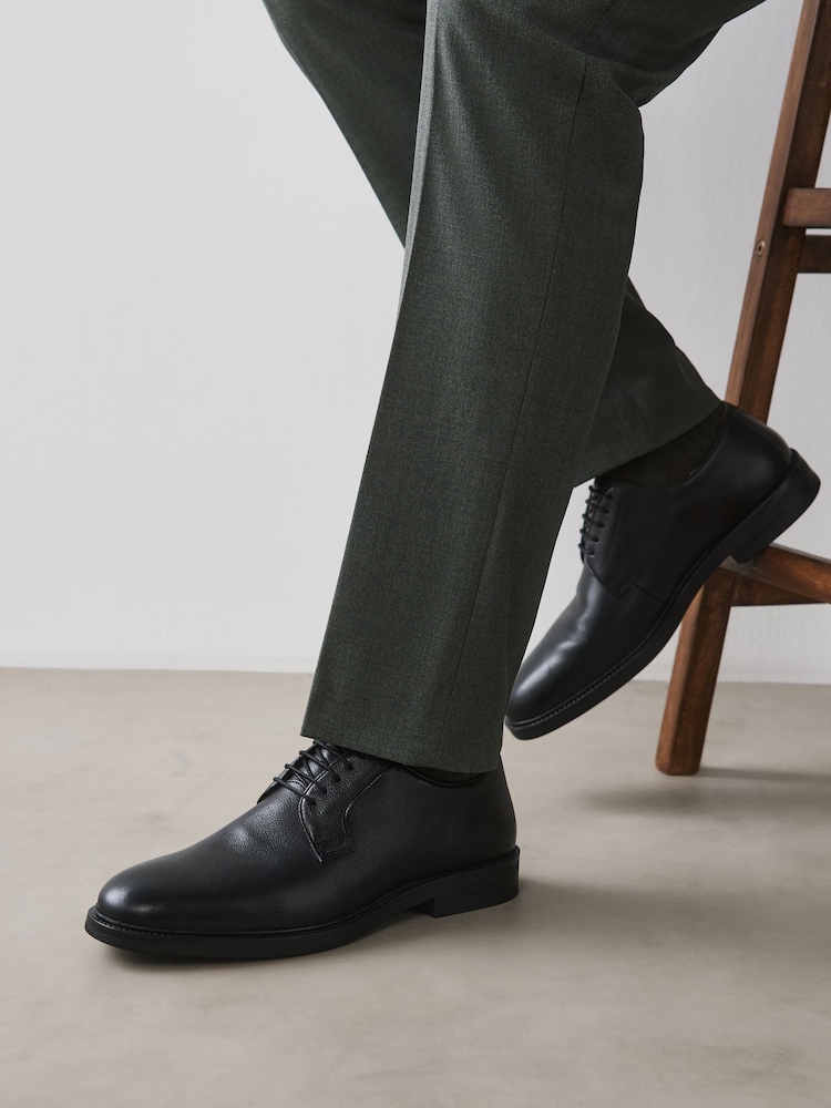 Black Leather Derby Shoes - Image 2 of 7