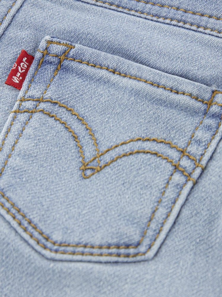 Levi's Blue Pull On Wide Leg Denim Look Trousers - Image 4 of 4