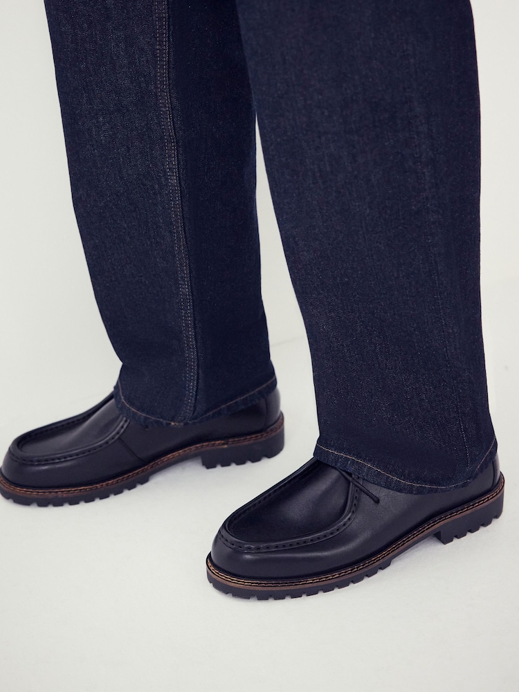 Black Leather Apron Shoes - Image 2 of 7