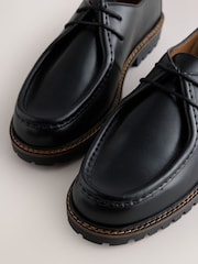 Black Leather Apron Shoes - Image 5 of 7