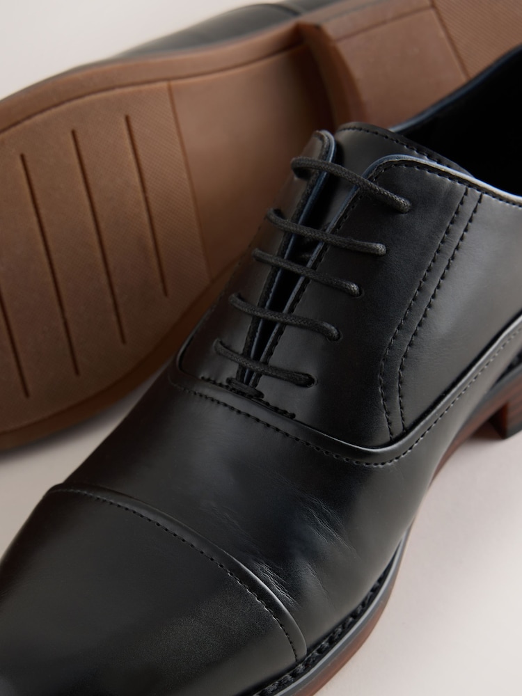 Black Oxford Toecap Shoes - Image 7 of 7