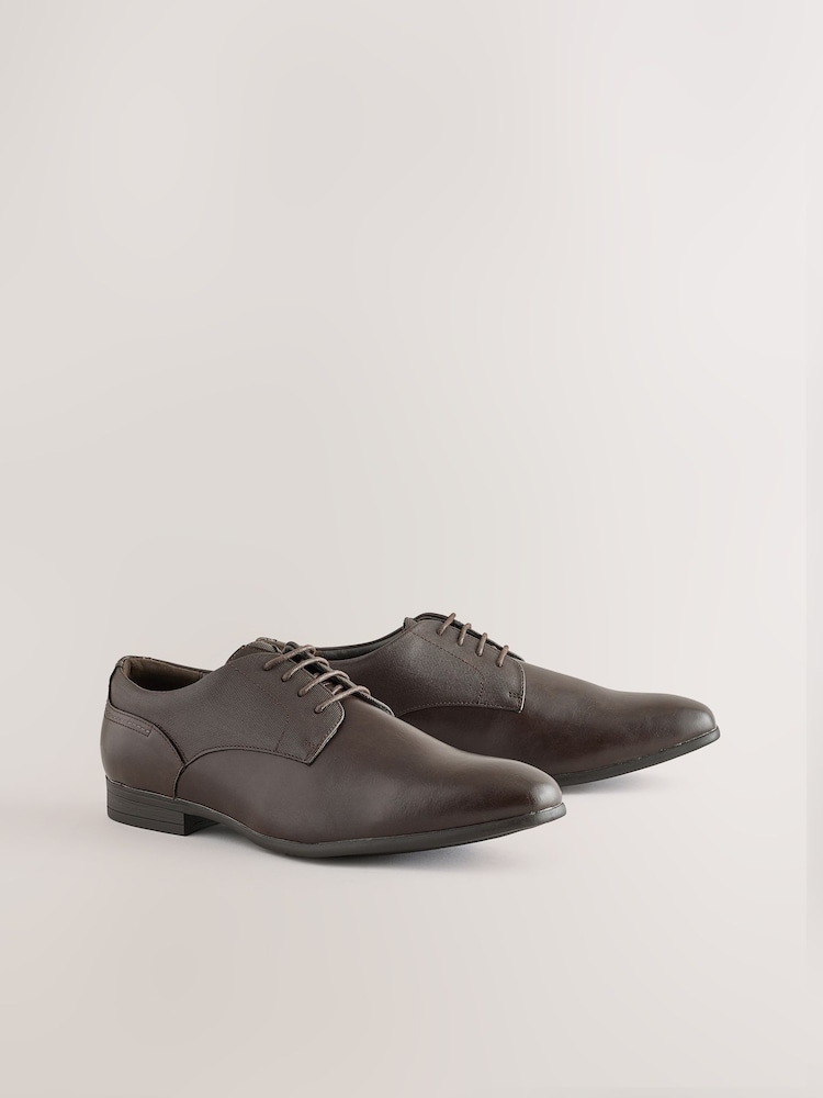 Brown Wide Fit Derby Shoes - Image 1 of 5