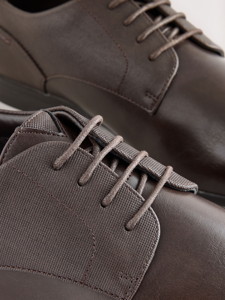 Brown Wide Fit Derby Shoes - Image 5 of 5