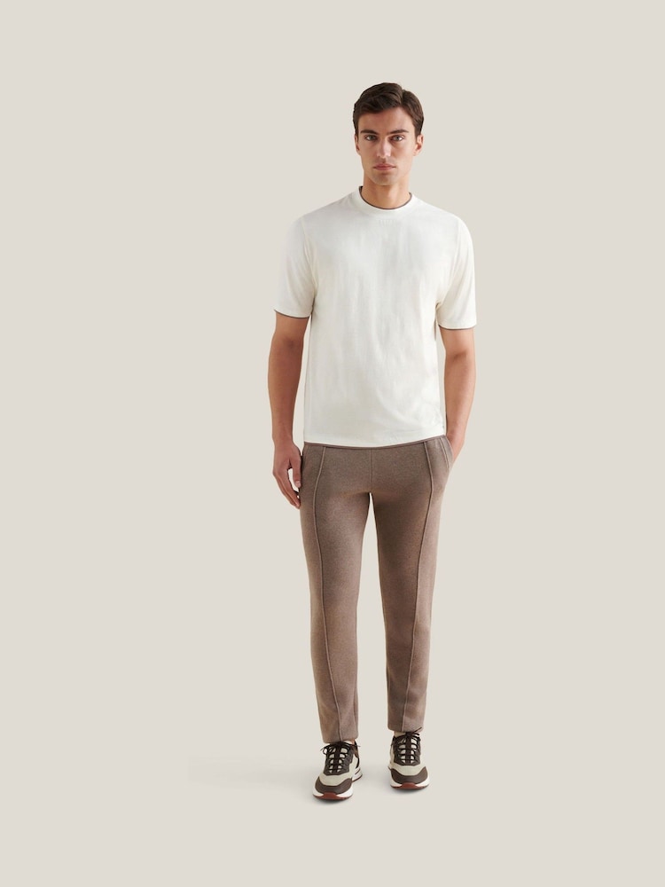 Peckham Rye Cream Mercerised Double T-Shirt - Image 2 of 6 Peckham Rye Cream Mercerised Double T-Shirt - Image 2 of 6