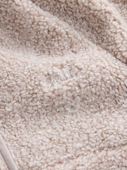 self. Oatmeal Borg Popper Neck Jumper - Image 6 of 8