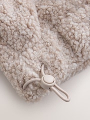 self. Oatmeal Borg Popper Neck Jumper - Image 8 of 8