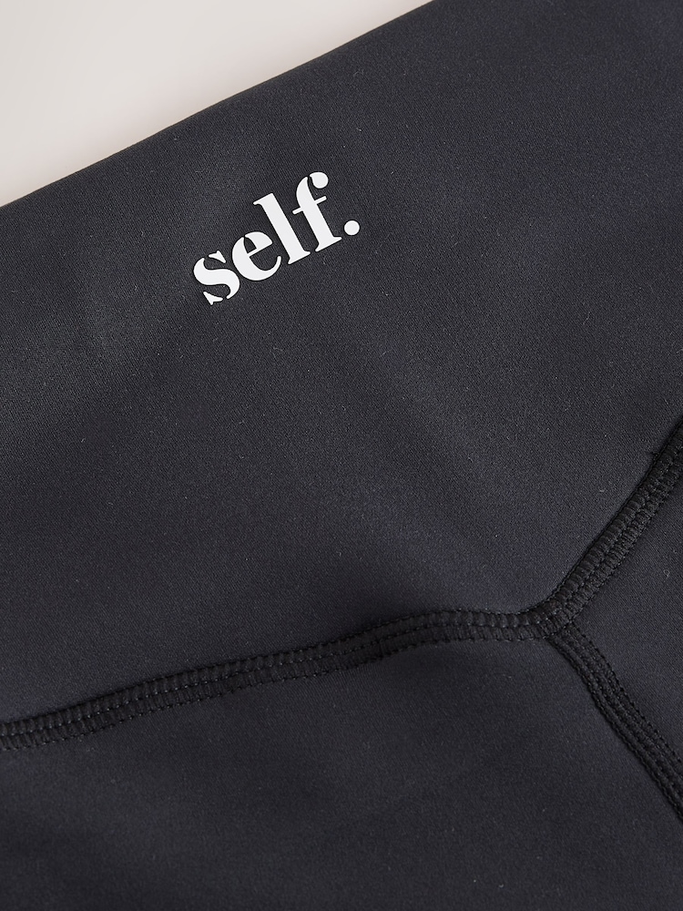 self. Black High Impact Sports Leggings - Image 7 of 7 self. Black High Impact Sports Leggings - Image 7 of 7