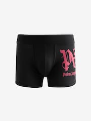 Palm Angels Black Cotton Stretch Logo Regular Boxers - Image 1 of 4