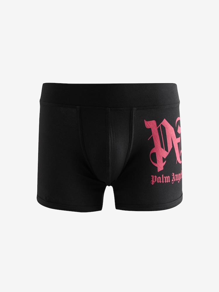 Palm Angels Black Cotton Stretch Logo Regular Boxers - Image 1 of 4 Palm Angels Black Cotton Stretch Logo Regular Boxers - Image 1 of 4