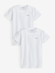 Palm Angels White Cotton Stretch Logo T-Shirts 2 Pack - Image 1 of 3