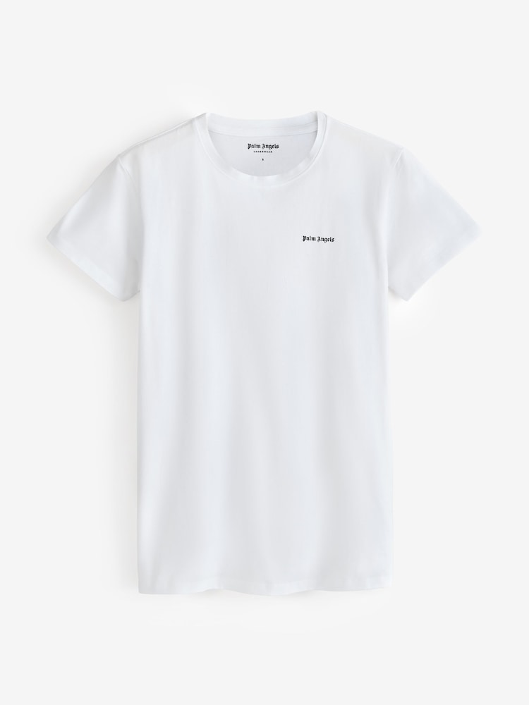 Palm Angels White Cotton Stretch Logo T-Shirts 2 Pack - Image 3 of 3