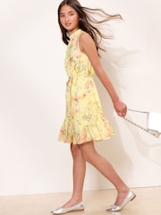 Amarillo pastel - Vestido de gasa floral de Lipsy (5-16años) - Imagen 3 de 5