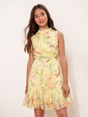 Amarillo pastel - Vestido de gasa floral de Lipsy (5-16años) - Imagen 4 de 5