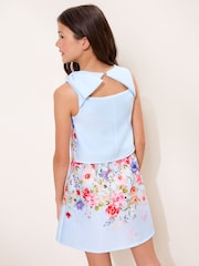 Lipsy Blue Scuba Floral Occasion Set 2 Piece (5-16yrs) - Image 5 of 5