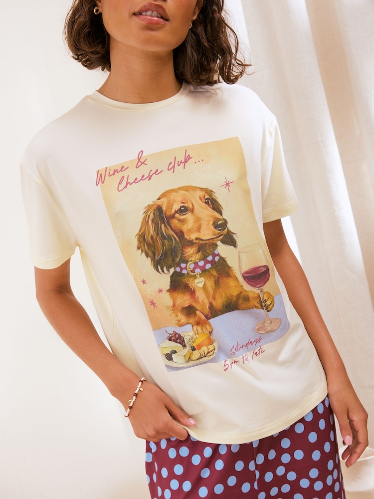 Friends Like These Berry Biscuit the Sausage Dog Short Sleeve Balloon Trouser Pyjamas - Image 2 of 5 Friends Like These Berry Biscuit the Sausage Dog Short Sleeve Balloon Trouser Pyjamas - Image 2 of 5