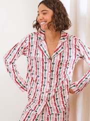 Friends Like These Red/White Bow Long Sleeve Pyjamas - Image 4 of 5