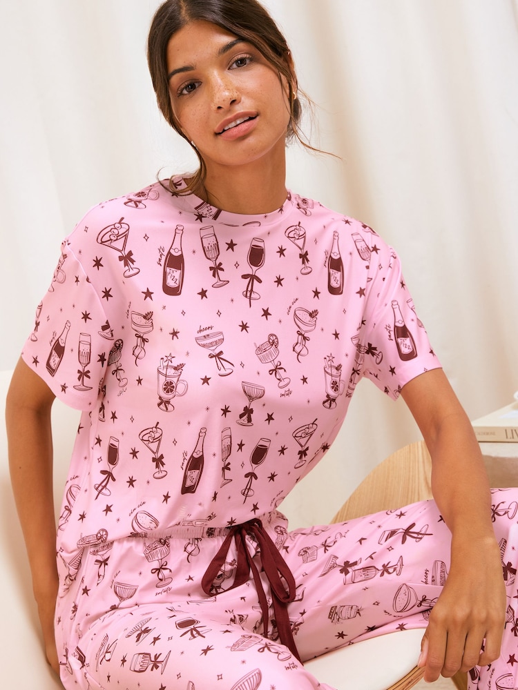 Friends Like These Pink Cheers Short Sleeve Pyjamas - Image 2 of 5 Friends Like These Pink Cheers Short Sleeve Pyjamas - Image 2 of 5